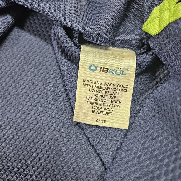 IBKUL Polo Shirt Mens Medium Blue Mesh Performance Golf Athletic UPF 30 Outdoor - Picture 5 of 9